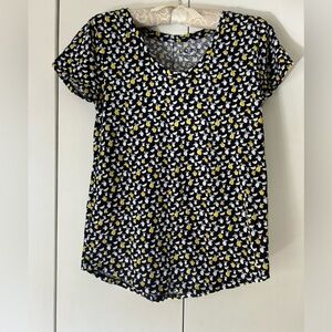 Loft Vintage Soft Navy Lemon Tee Shirt